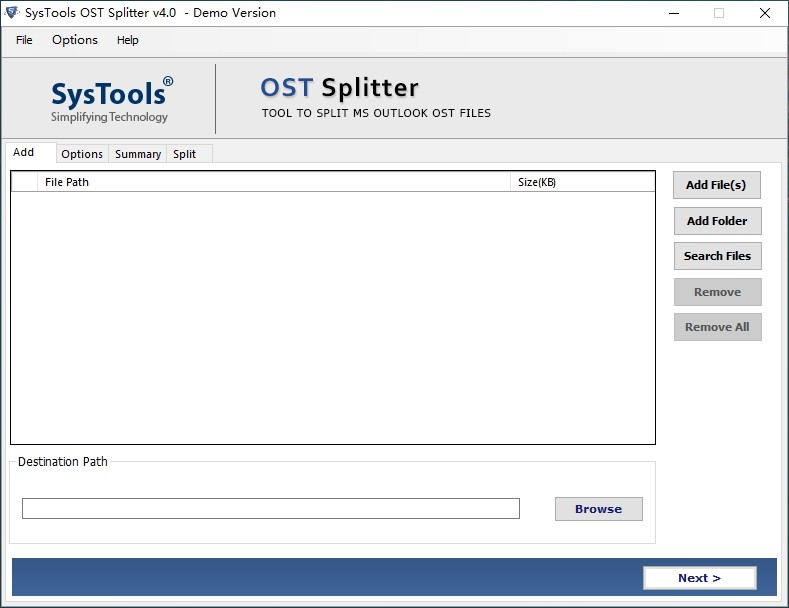 SysTools OST Splitter软件截图
