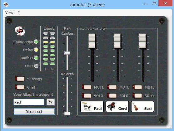 Jamulus混音制作软件界面